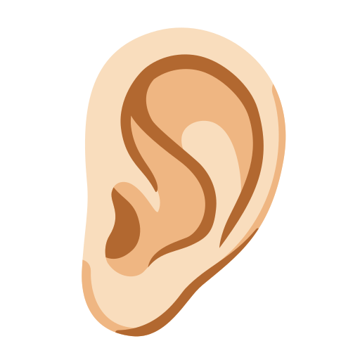 ear: light skin tone — Google
