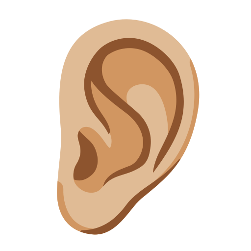 ear: medium-light skin tone — Google