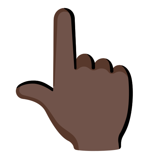 backhand index pointing up: dark skin tone — Google