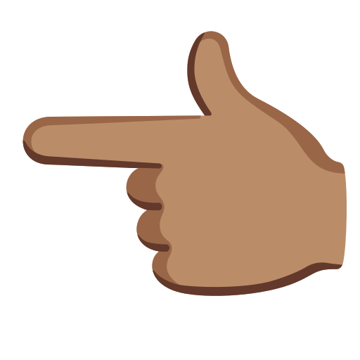 backhand index pointing left: medium skin tone — Google