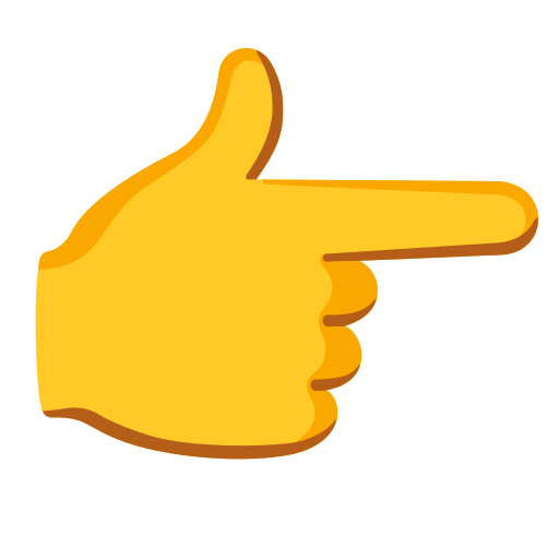 backhand index pointing right — Google