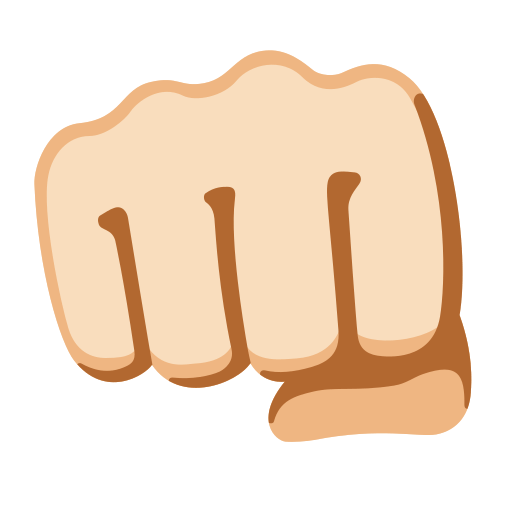 oncoming fist: light skin tone — Google