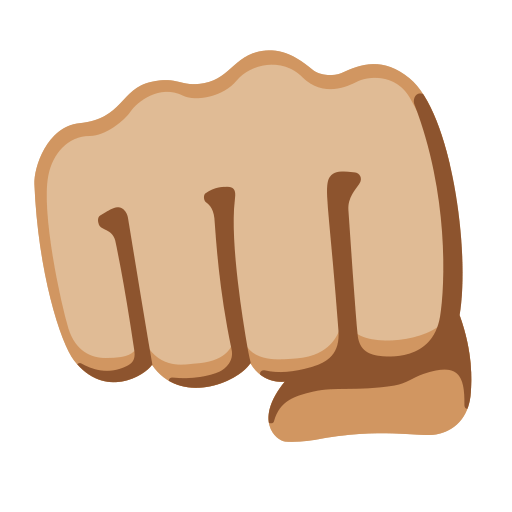 oncoming fist: medium-light skin tone — Google
