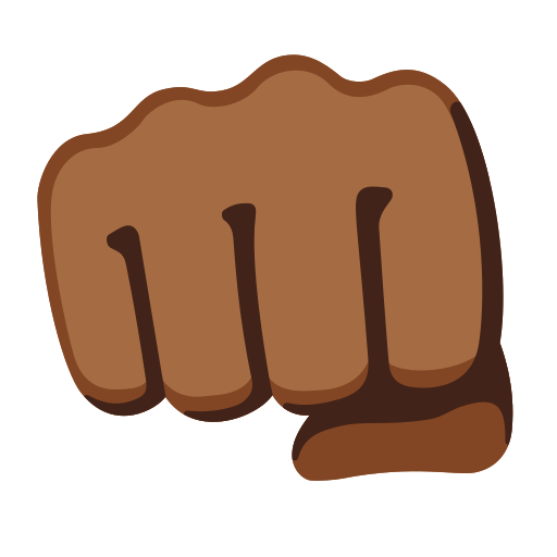 oncoming fist: medium-dark skin tone — Google