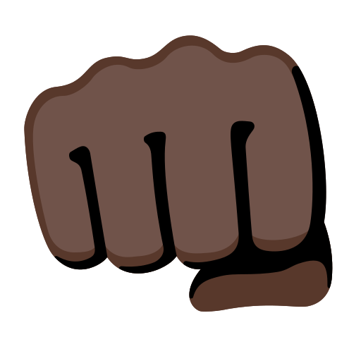 oncoming fist: dark skin tone — Google