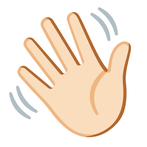 waving hand: light skin tone — Google