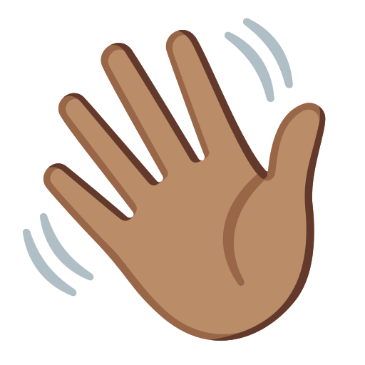 waving hand: medium skin tone — Google