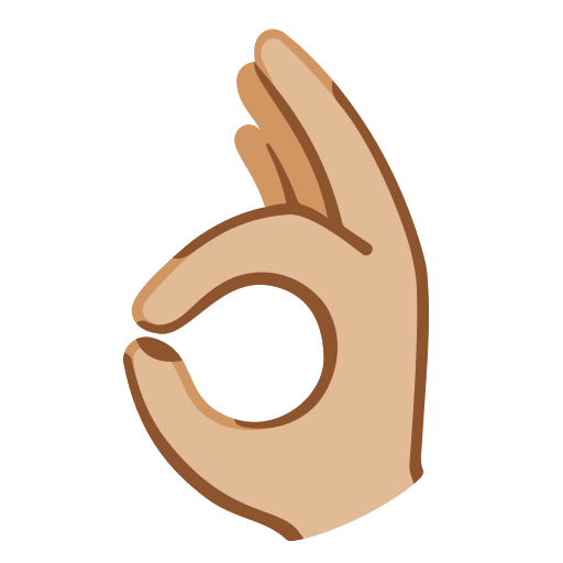 OK hand: medium-light skin tone — Google