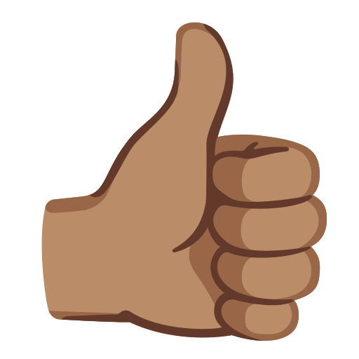 thumbs up: medium skin tone — Google
