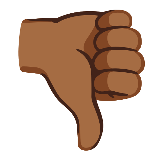 thumbs down: medium-dark skin tone — Google