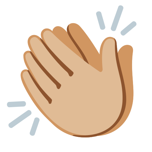 clapping hands: medium-light skin tone — Google