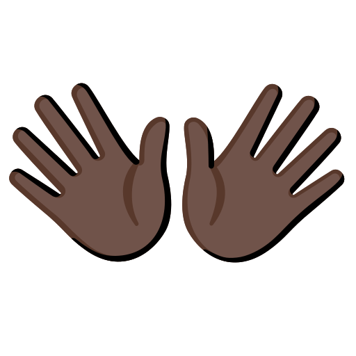 open hands: dark skin tone — Google