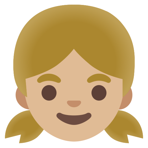 girl: medium-light skin tone — Google