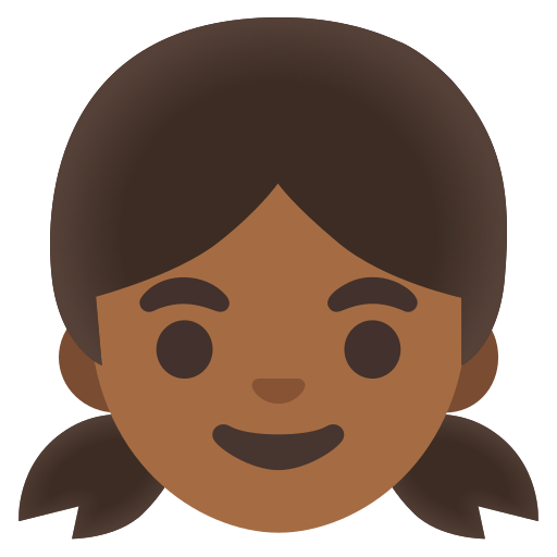 girl: medium-dark skin tone — Google