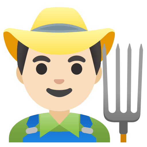 man farmer: light skin tone — Google