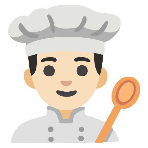 man cook: light skin tone — Google