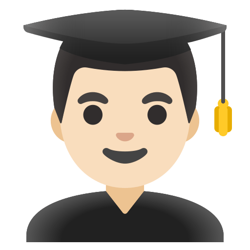 man student: light skin tone — Google