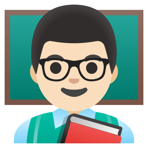 man teacher: light skin tone — Google