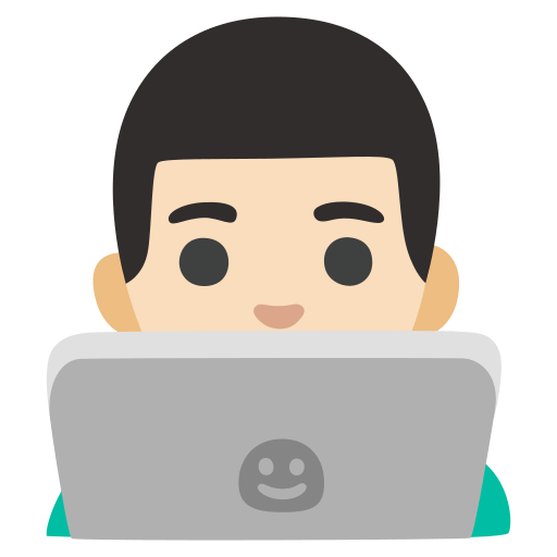 man technologist: light skin tone — Google