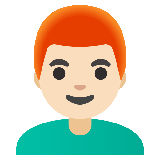 man: light skin tone, red hair — Google