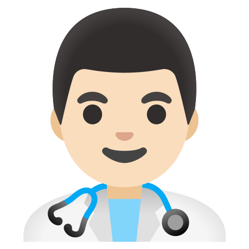 man health worker: light skin tone — Google
