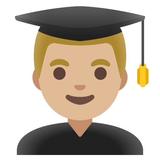 man student: medium-light skin tone — Google