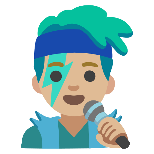 man singer: medium-light skin tone — Google