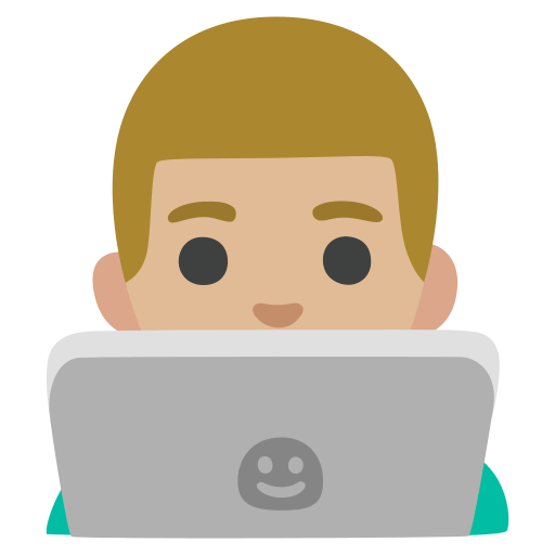 man technologist: medium-light skin tone — Google