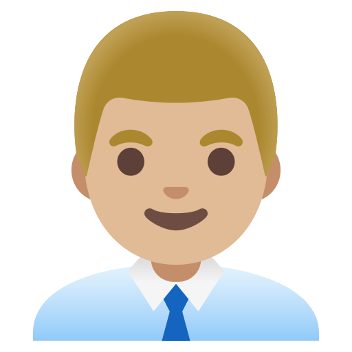 man office worker: medium-light skin tone — Google
