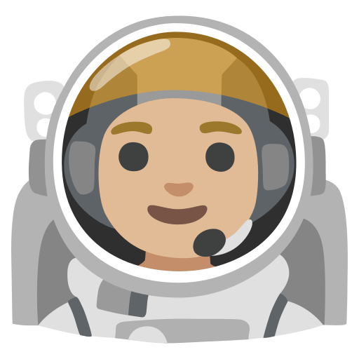 man astronaut: medium-light skin tone — Google