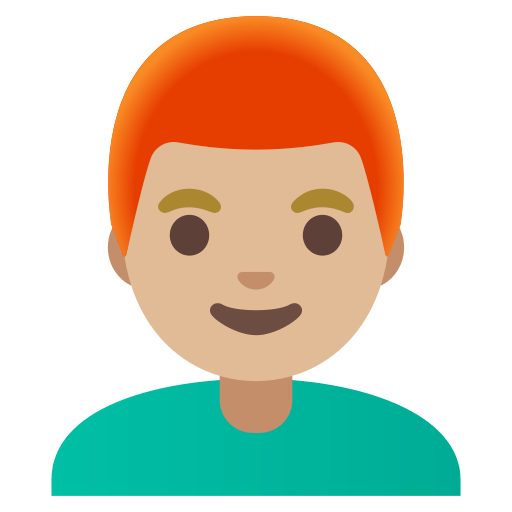 man: medium-light skin tone, red hair — Google