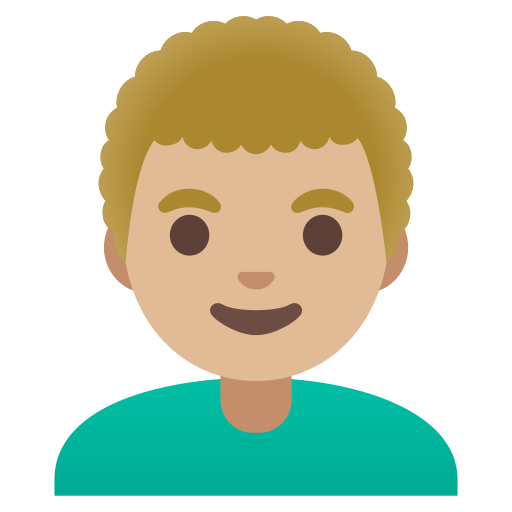 man: medium-light skin tone, curly hair — Google