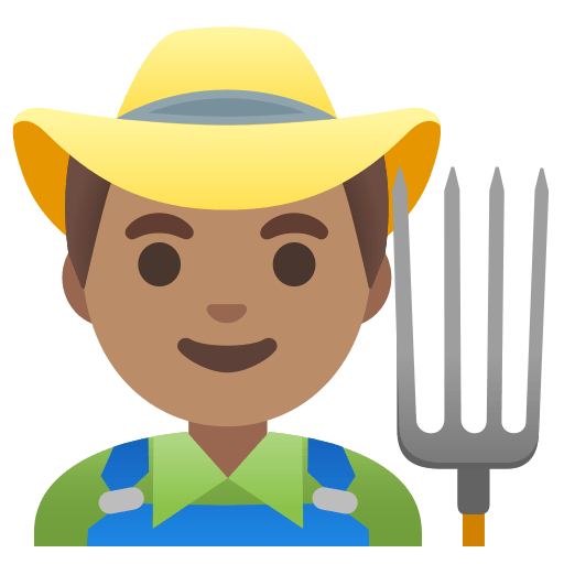 man farmer: medium skin tone — Google