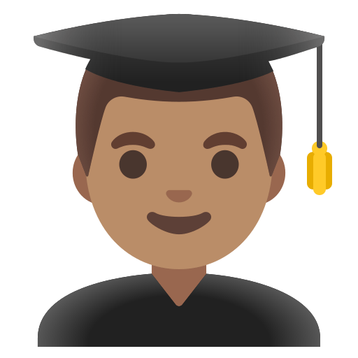 man student: medium skin tone — Google