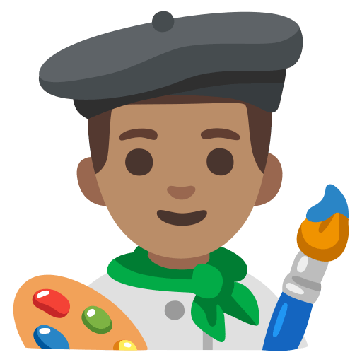 man artist: medium skin tone — Google