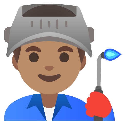 man factory worker: medium skin tone — Google