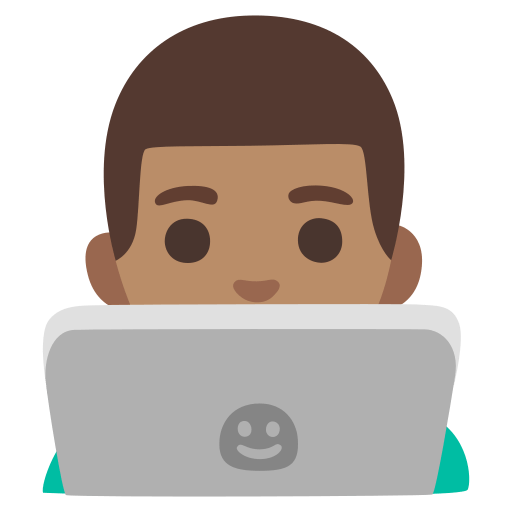 man technologist: medium skin tone — Google