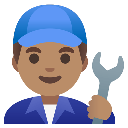 man mechanic: medium skin tone — Google