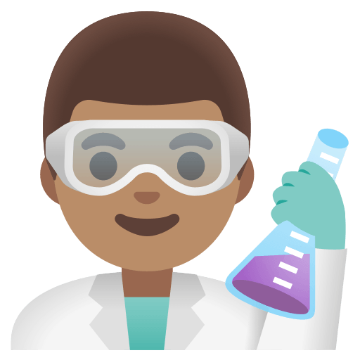 man scientist: medium skin tone — Google