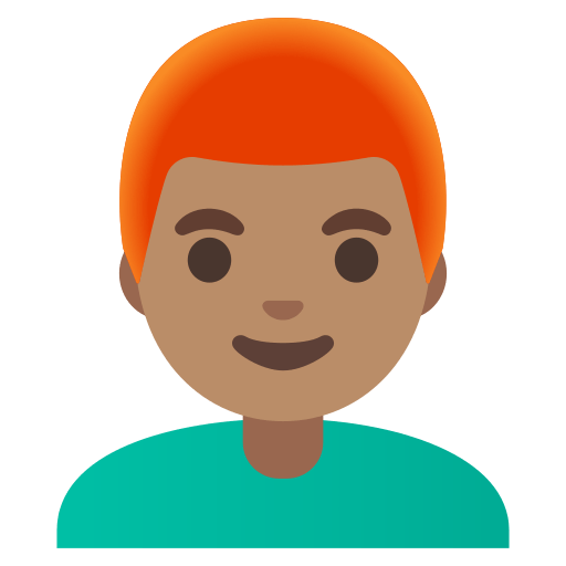 man: medium skin tone, red hair — Google