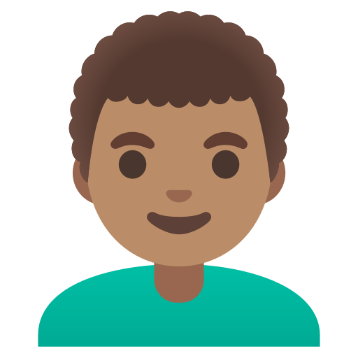 man: medium skin tone, curly hair — Google