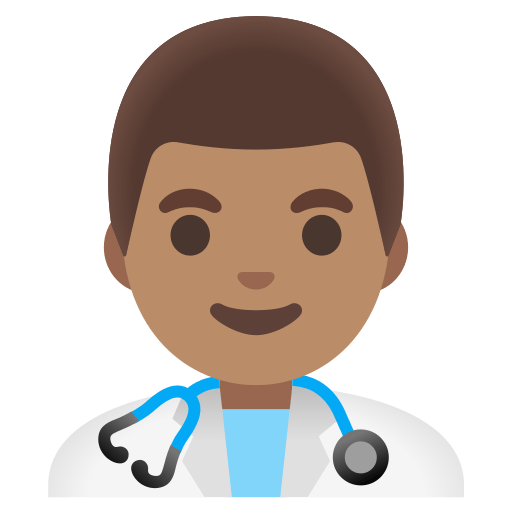 man health worker: medium skin tone — Google