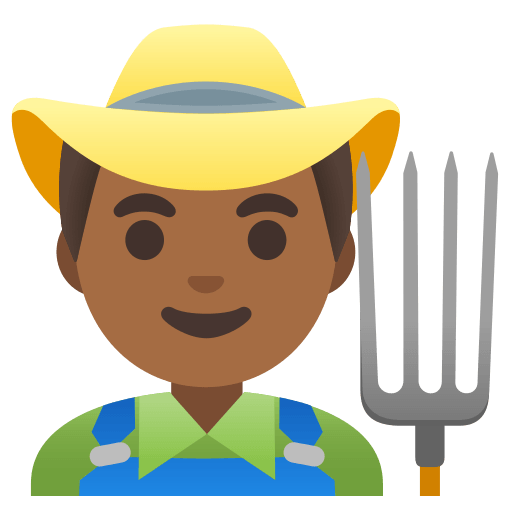 man farmer: medium-dark skin tone — Google