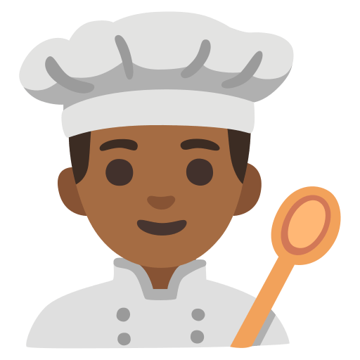 man cook: medium-dark skin tone — Google