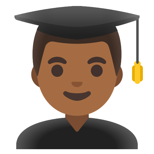 man student: medium-dark skin tone — Google