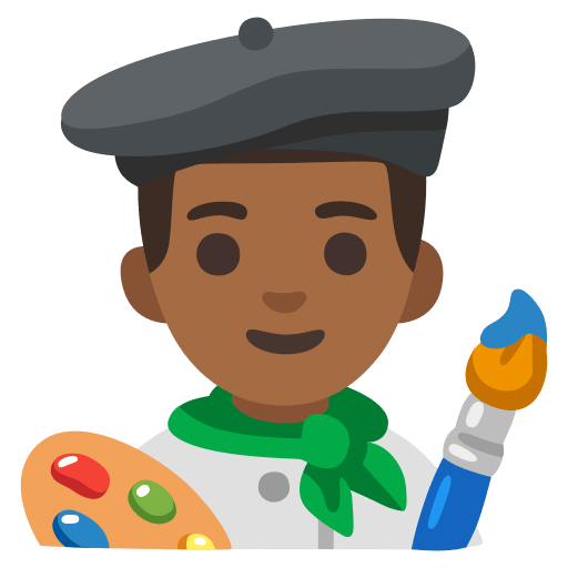 man artist: medium-dark skin tone — Google
