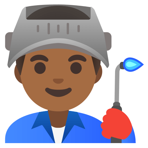 man factory worker: medium-dark skin tone — Google