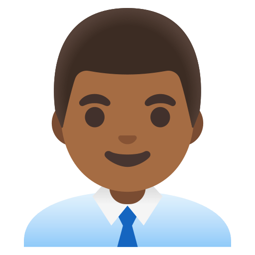 man office worker: medium-dark skin tone — Google