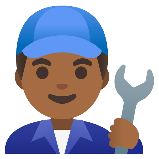 man mechanic: medium-dark skin tone — Google