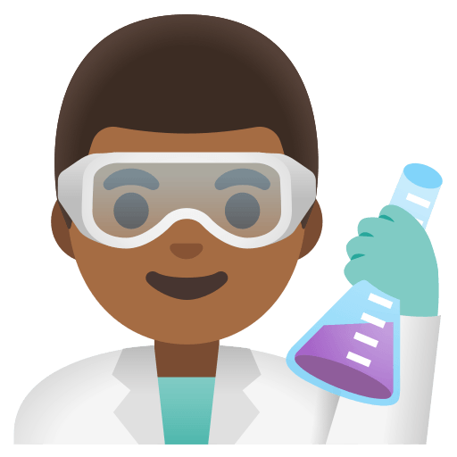 man scientist: medium-dark skin tone — Google
